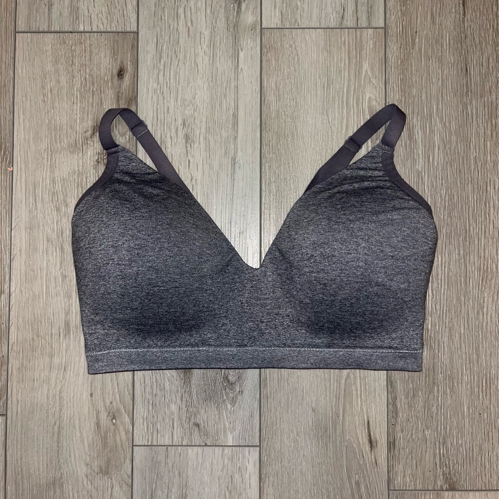 Thirdlove Seamless Deep V Wireless Bralette - Charcoal Gray